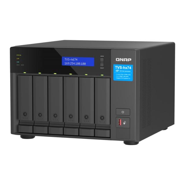 QNAP - TVS-h674 NAS Torre Intel® Core™ i3 i3-12100 16 GB DDR4 0 TB QuTS hero Negro