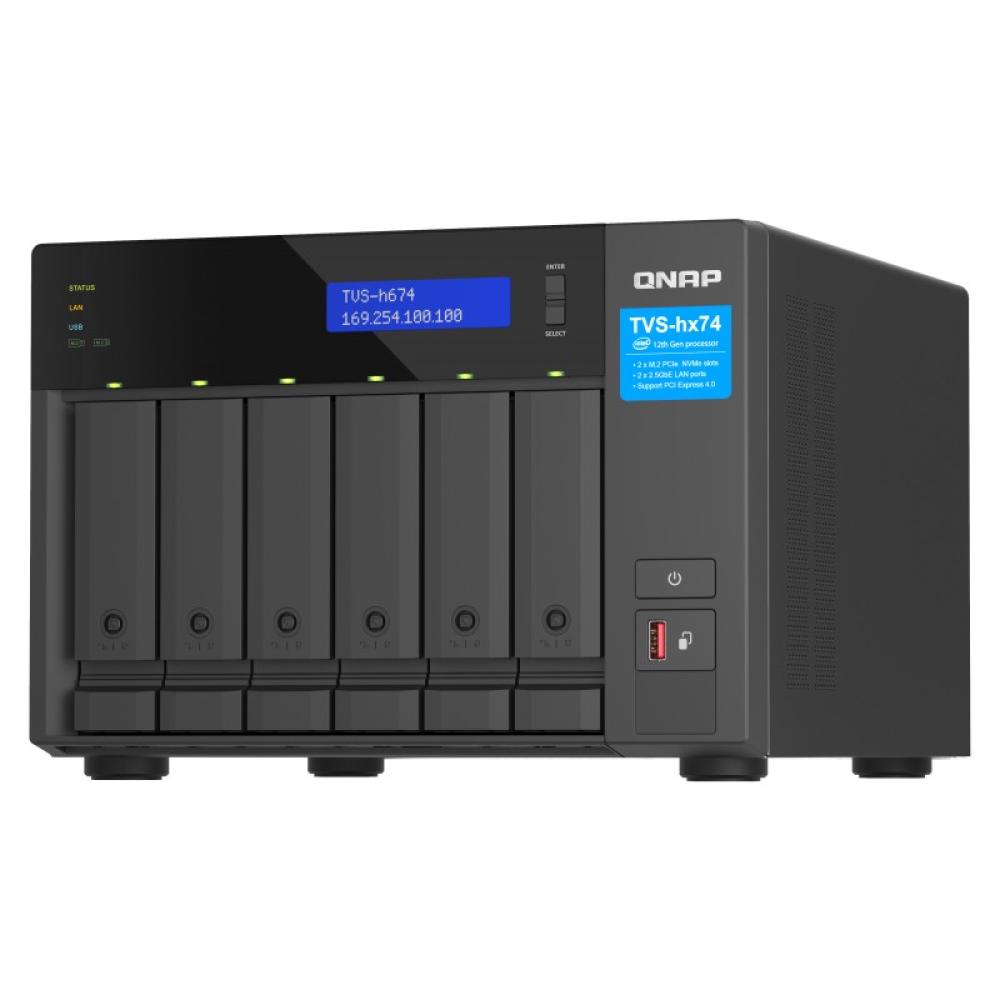 QNAP - TVS-h674 NAS Torre Intel® Core™ i3 i3-12100 16 GB DDR4 0 TB QuTS hero Negro