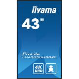 iiyama - LH4365UHSB-B1 pantalla de señalización Diseño de quiosco 108 cm (42.5") LED Wifi 800 cd / m² 4K Ultra HD Negro Procesad