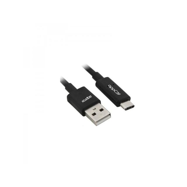 Approx - APPC39 cable USB 1 m USB 2.0 USB C USB A Negro