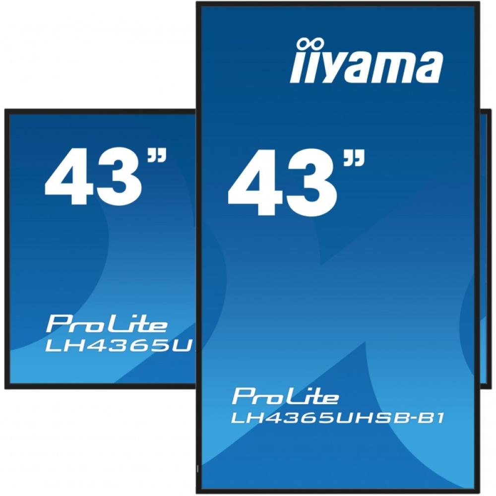 iiyama - LH4365UHSB-B1 pantalla de señalización Diseño de quiosco 108 cm (42.5") LED Wifi 800 cd / m² 4K Ultra HD Negro Procesad
