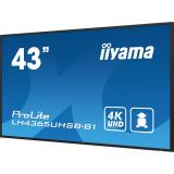 iiyama - LH4365UHSB-B1 pantalla de señalización Diseño de quiosco 108 cm (42.5") LED Wifi 800 cd / m² 4K Ultra HD Negro Procesad