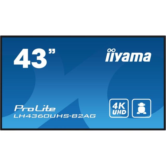 iiyama - LH4360UHS-B2AG pantalla de señalización Pizarra de caballete digital 108 cm (42.5") LED Wifi 500 cd / m² 4K Ultra HD Ne