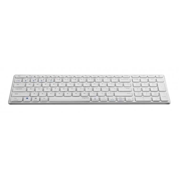 Rapoo - E9700M teclado Oficina RF Wireless + Bluetooth QWERTY Blanco