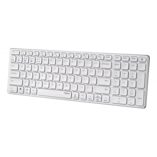 Rapoo - E9700M teclado Oficina RF Wireless + Bluetooth QWERTY Blanco