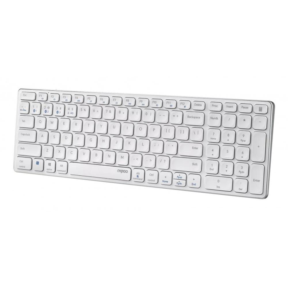 Rapoo - E9700M teclado Oficina RF Wireless + Bluetooth QWERTY Blanco