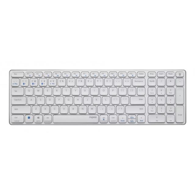Rapoo - E9700M teclado Oficina RF Wireless + Bluetooth QWERTY Blanco