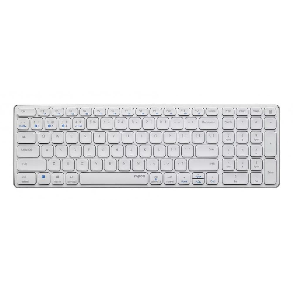 Rapoo - E9700M teclado Oficina RF Wireless + Bluetooth QWERTY Blanco