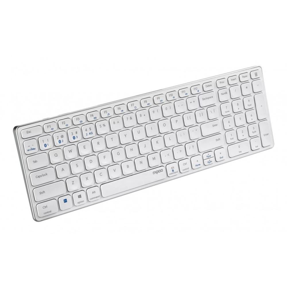 Rapoo - E9700M teclado Oficina RF Wireless + Bluetooth QWERTY Blanco