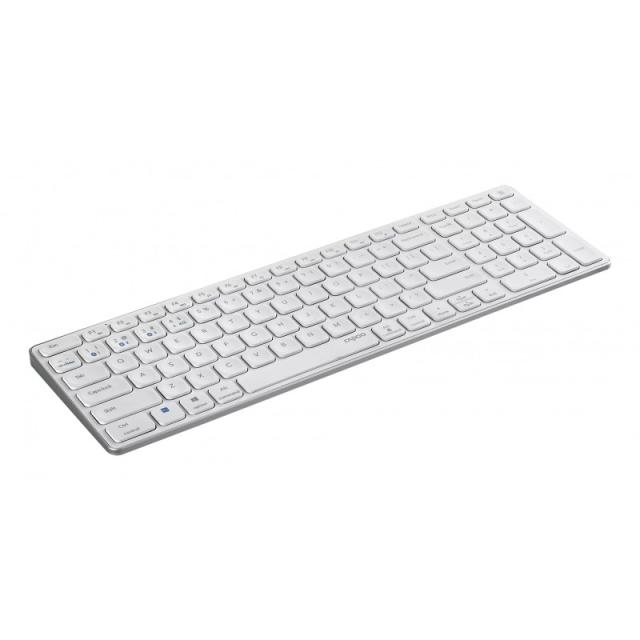 Rapoo - E9700M teclado Oficina RF Wireless + Bluetooth QWERTY Blanco