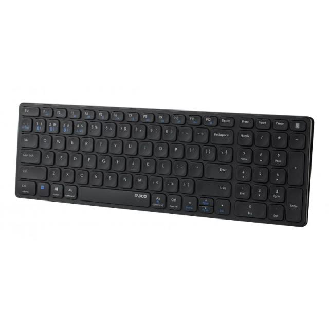 Rapoo - E9700M teclado Oficina RF Wireless + Bluetooth QWERTY Gris