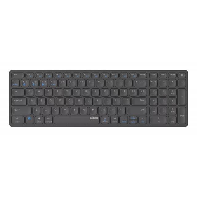 Rapoo - E9700M teclado Oficina RF Wireless + Bluetooth QWERTY Gris