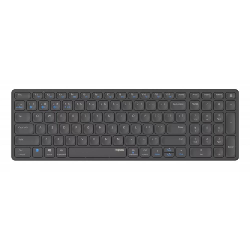 Rapoo - E9700M teclado Oficina RF Wireless + Bluetooth QWERTY Gris