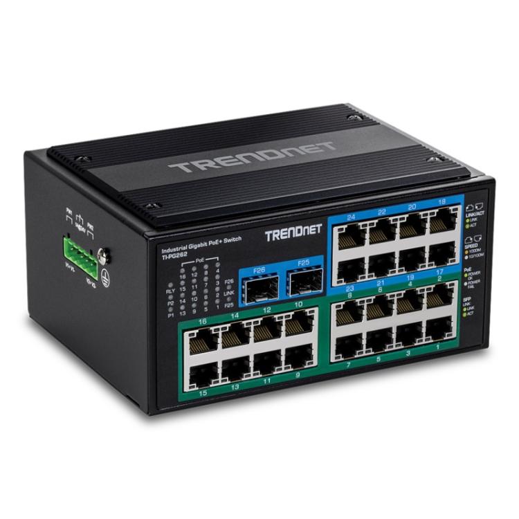 Trendnet - TI-PG262 switch No administrado Gigabit Ethernet (10/100/1000) Energía sobre Ethernet (PoE) Negro