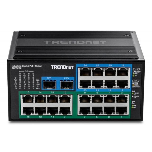 Trendnet - TI-PG262 switch No administrado Gigabit Ethernet (10/100/1000) Energía sobre Ethernet (PoE) Negro