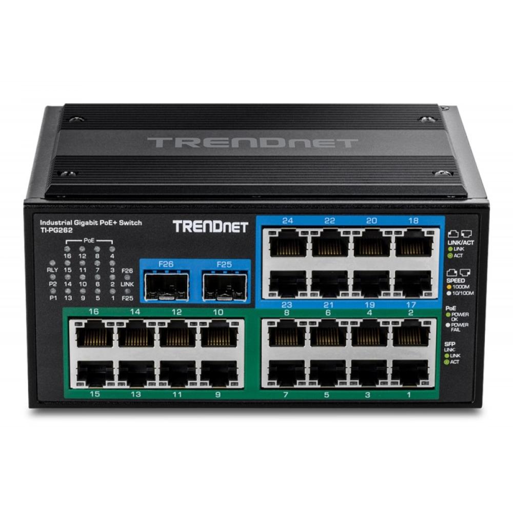 Trendnet - TI-PG262 switch No administrado Gigabit Ethernet (10/100/1000) Energía sobre Ethernet (PoE) Negro