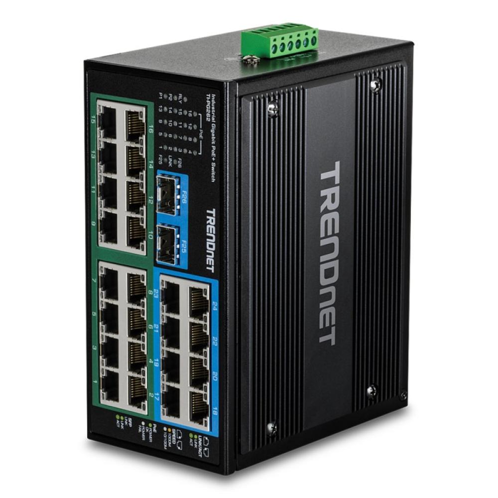 Trendnet - TI-PG262 switch No administrado Gigabit Ethernet (10/100/1000) Energía sobre Ethernet (PoE) Negro