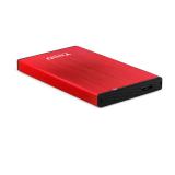 TooQ - TQE-2527R caja para disco duro externo 2.5" Caja de disco duro (HDD) Negro, Rojo