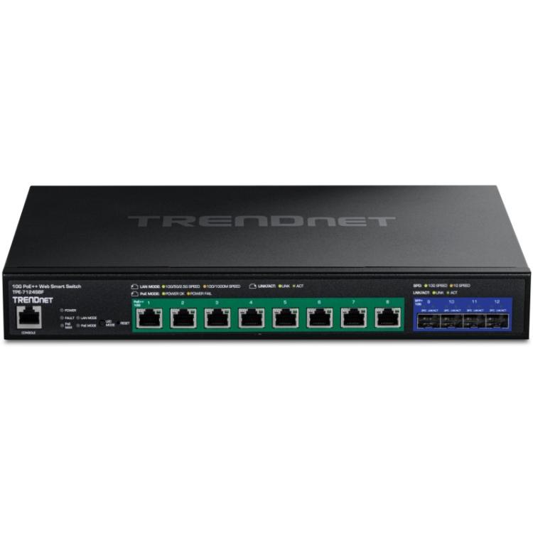 Trendnet - TPE-7124SBF switch Gestionado 10G Ethernet (100/1000/10000) Energía sobre Ethernet (PoE) Negro