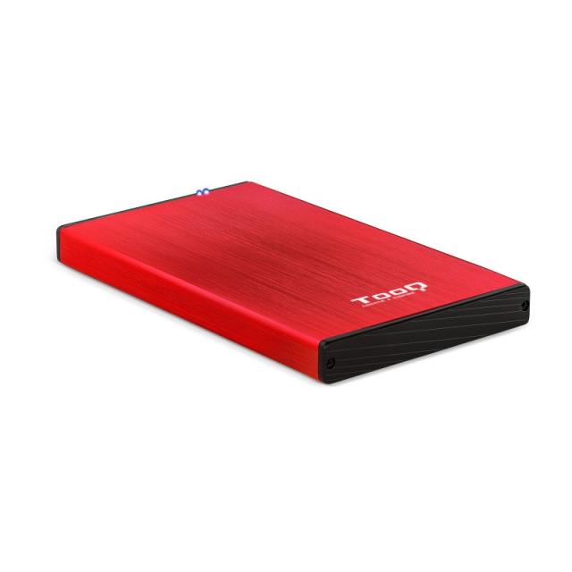 TooQ - TQE-2527R caja para disco duro externo 2.5" Caja de disco duro (HDD) Negro, Rojo