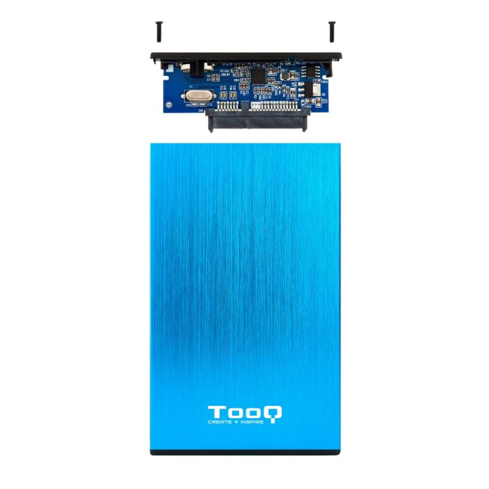TooQ - TQE-2527BL caja para disco duro externo Caja de disco duro (HDD) Negro, Azul 2.5"