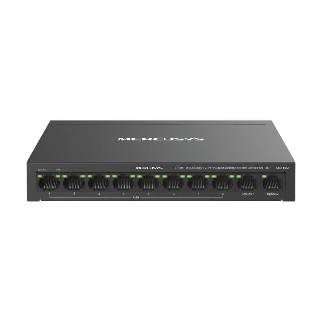 Mercusys - MS110CP switch Fast Ethernet (10/100) Energía sobre Ethernet (PoE) Negro