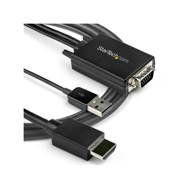 StarTech.com - Cable de 2m Adaptador VGA a HDMI - Alimentado por USB - 1080p
