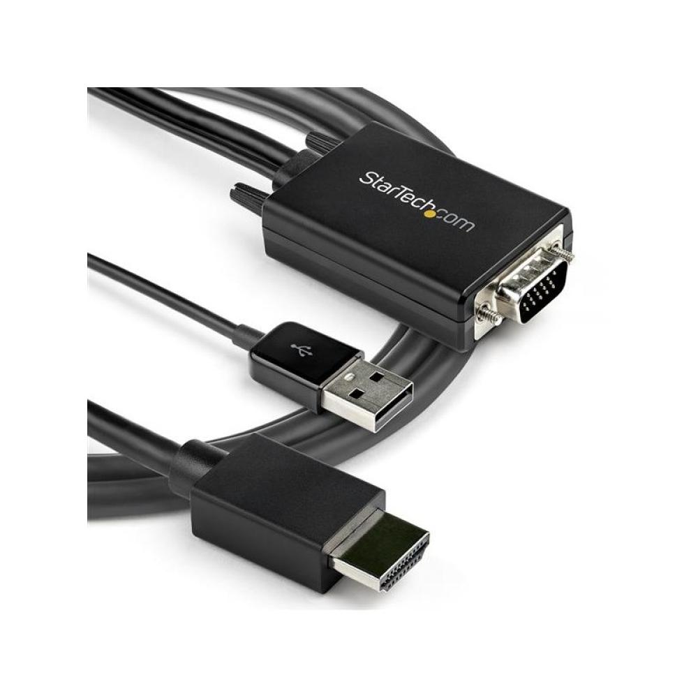 StarTech.com - Cable de 2m Adaptador VGA a HDMI - Alimentado por USB - 1080p