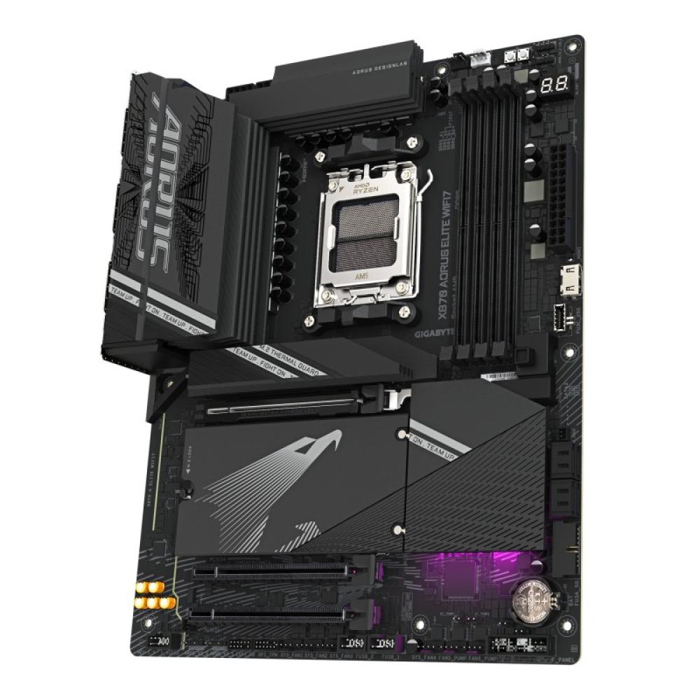 GIGABYTE - X870 AORUS ELITE WIFI7 Placa Base - Compatible con CPUs AMD Ryzen 9000, 16+2+2 fases VRM, hasta 8000MHz DDR5 (OC), 3x