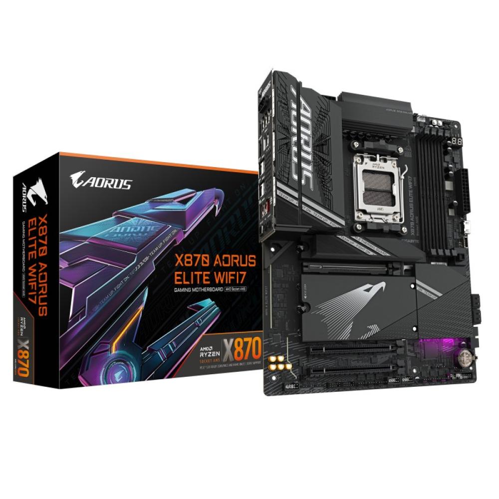 GIGABYTE - X870 AORUS ELITE WIFI7 Placa Base - Compatible con CPUs AMD Ryzen 9000, 16+2+2 fases VRM, hasta 8000MHz DDR5 (OC), 3x