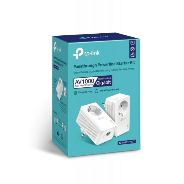 TP-Link - TL-PA7017P KIT adaptador de red PowerLine 1000 Mbit/s Ethernet Blanco 2 pieza(s)