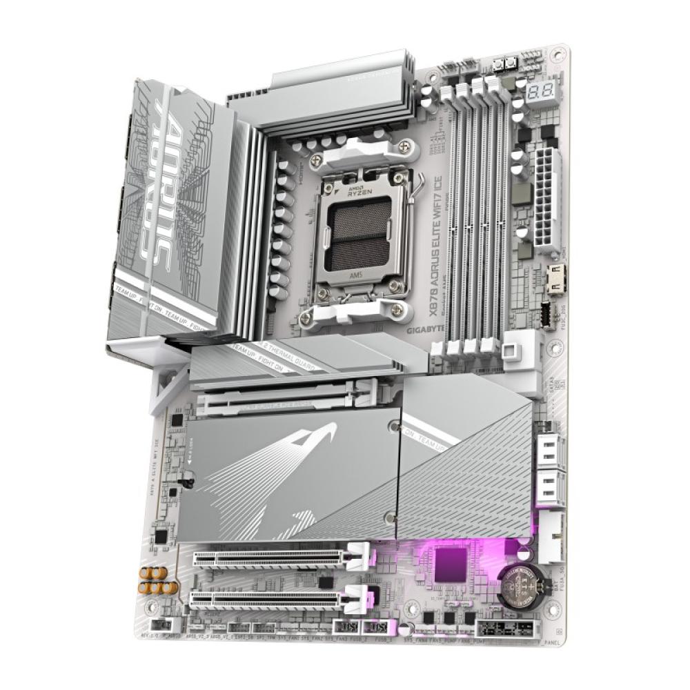 GIGABYTE - X870 AORUS ELITE WIFI7 ICE Placa Base - Compatible con CPUs AMD Ryzen 9000, 16+2+2 fases VRM digital, hasta 8200MHz D