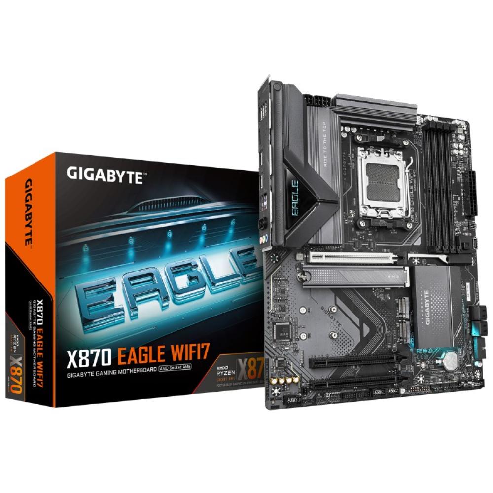 GIGABYTE - X870 EAGLE WIFI7 Placa Base - Compatible con CPUs AMD Ryzen 9000, 14+2+2 fases VRM, hasta 8000MHz DDR5 (OC), 1xPCIe 5