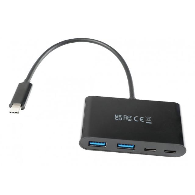 V7 - USB-C macho a 2 x USB A hembra, 2 x USB-C concentrador hembra USB 3.2 Gen1 5 Gbps negro