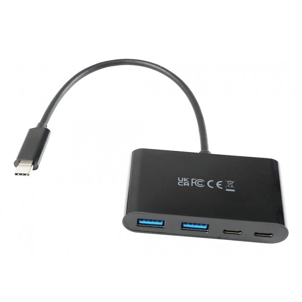 V7 - USB-C macho a 2 x USB A hembra, 2 x USB-C concentrador hembra USB 3.2 Gen1 5 Gbps negro