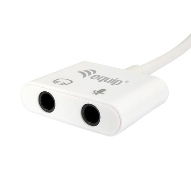 Equip - Adaptador de USB-C a audio, color blanco