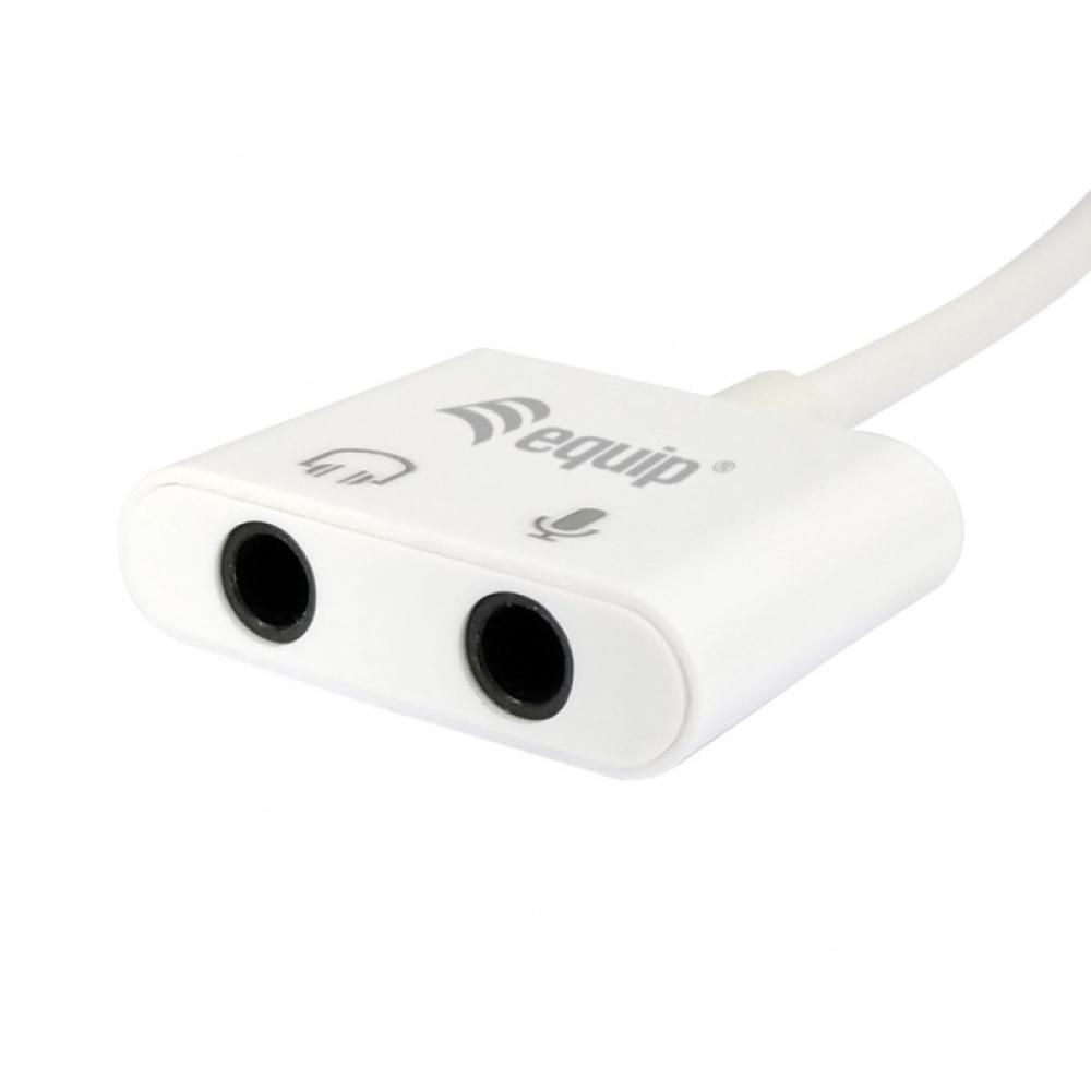 Equip - Adaptador de USB-C a audio, color blanco