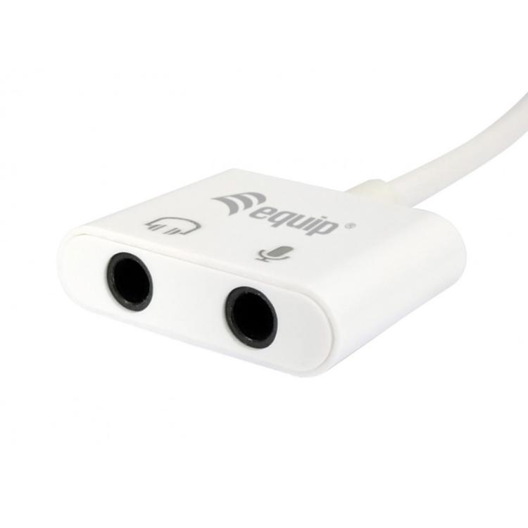 Equip - Adaptador de USB-C a audio, color blanco