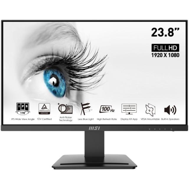 MSI - Pro MP243X pantalla para PC 60,5 cm (23.8") 1920 x 1080 Pixeles Full HD Negro