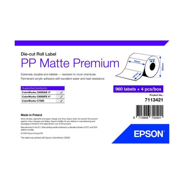 Epson - 7113421 etiqueta de impresora Blanco Etiqueta para impresora autoadhesiva