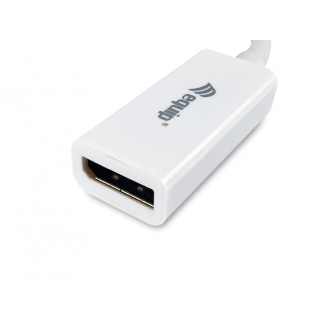 Equip - Adaptador de Mini DisplayPort a DisplayPort, color blanco