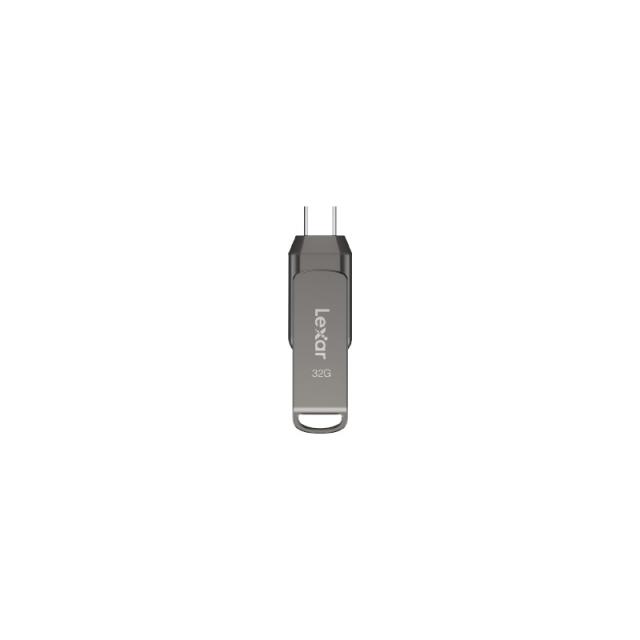 Lexar - JumpDrive Dual Drive D400 unidad flash USB 32 GB USB Type-A / USB Type-C 3.2 Gen 2 (3.1 Gen 2) Plata