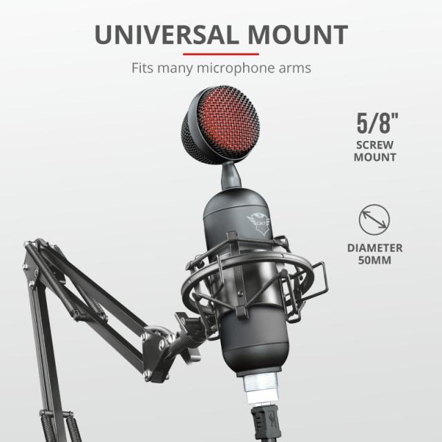 Trust - GXT 244 Buzz Negro, Rojo Micrófono para PC