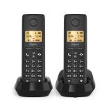 Gigaset - BASIC 100 DUO Teléfono DECT/analógico Identificador de llamadas Negro