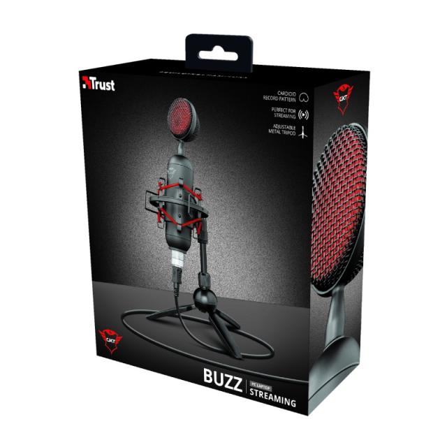 Trust - GXT 244 Buzz Negro, Rojo Micrófono para PC