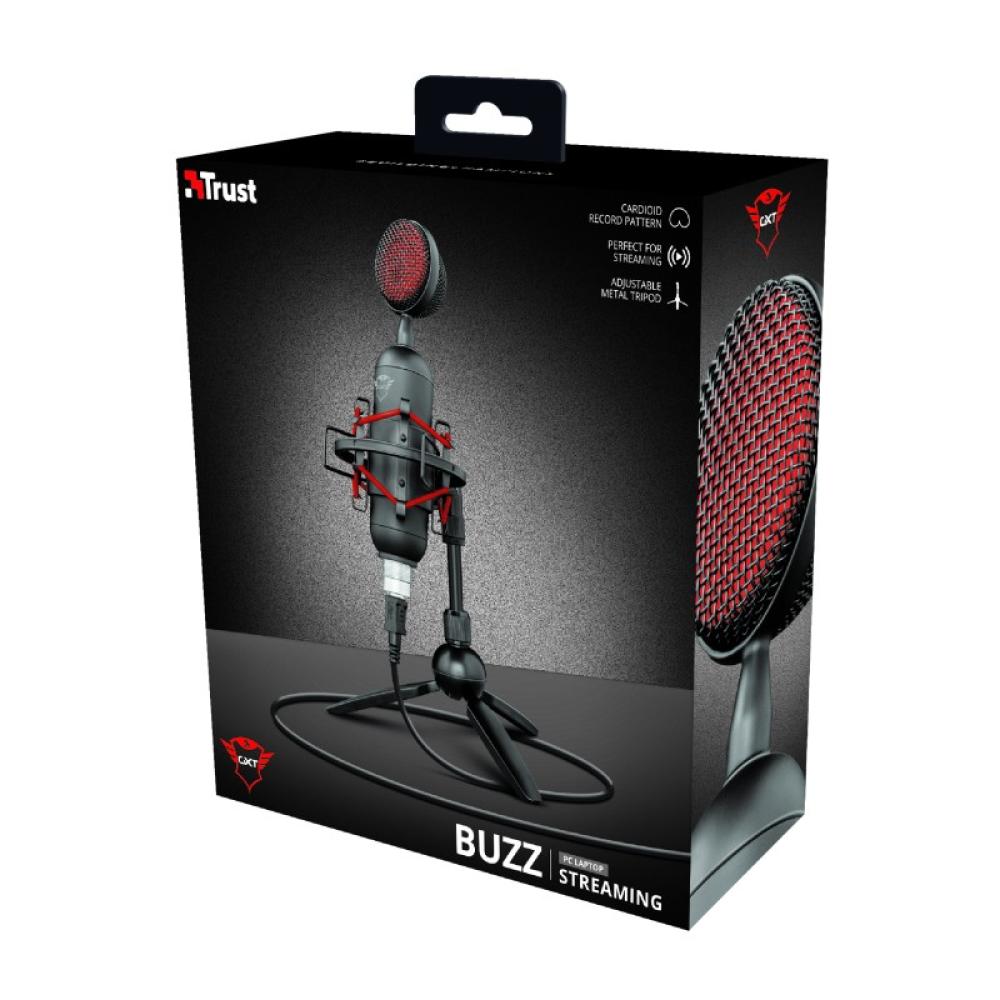 Trust - GXT 244 Buzz Negro, Rojo Micrófono para PC