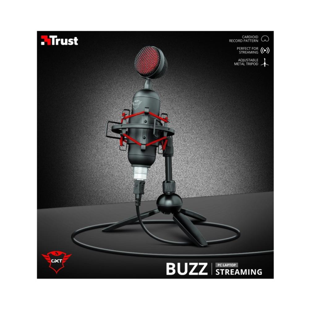 Trust - GXT 244 Buzz Negro, Rojo Micrófono para PC