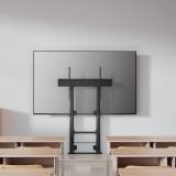 AISENS - Soporte Suelo Con Manivela y Fijacion a Pared, TV 120kg de 60"-100", Negro