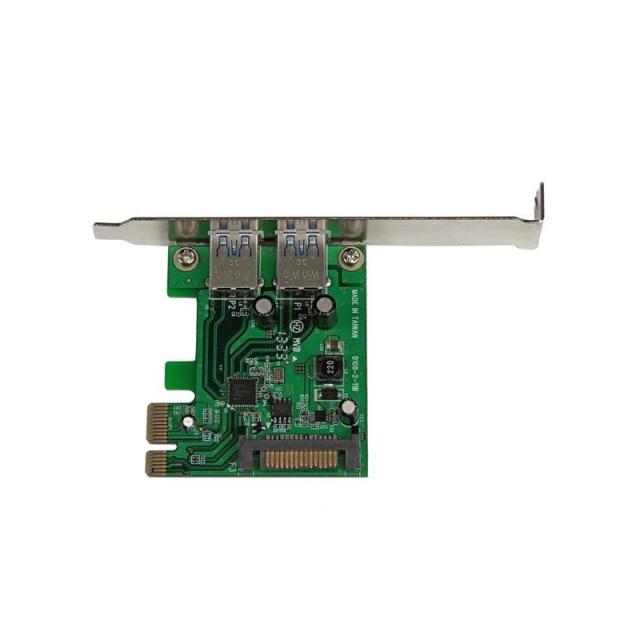 StarTech.com - Tarjeta PCI Express de 2 Puertos USB 3.0 SuperSpeed con UASP y Alimentación SATA - Adaptador Interno