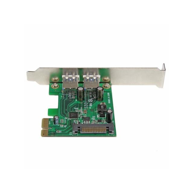 StarTech.com - Tarjeta PCI Express de 2 Puertos USB 3.0 SuperSpeed con UASP y Alimentación SATA - Adaptador Interno